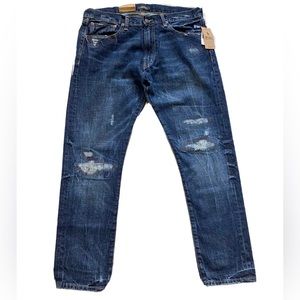 Polo Ralph Lauren Sullivan Slim Distressed Patchwork Patch Jeans Men 34 x 34